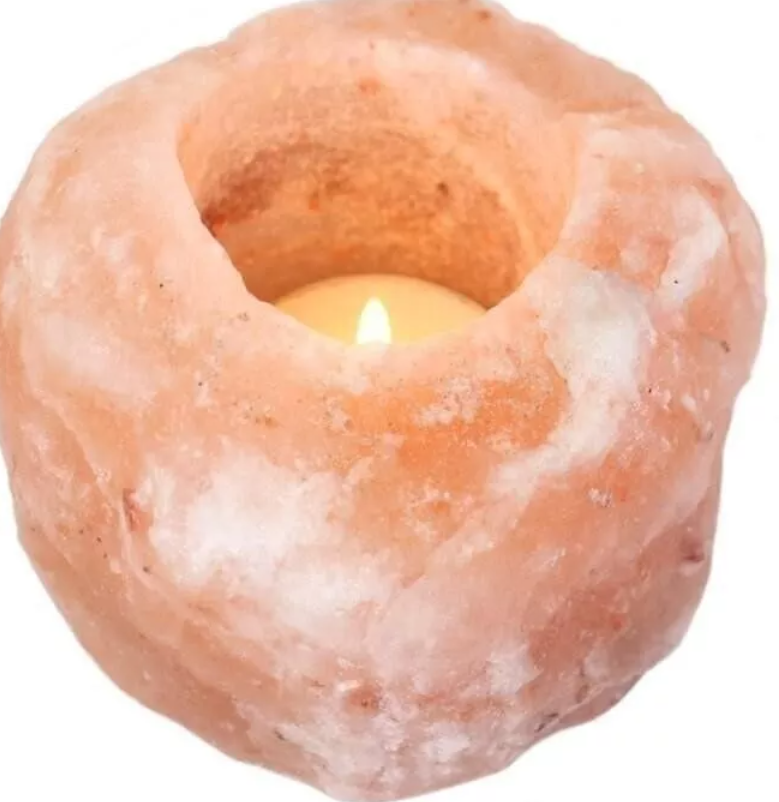 Single Himalayan Salt Candle Holder (Pink Colour)