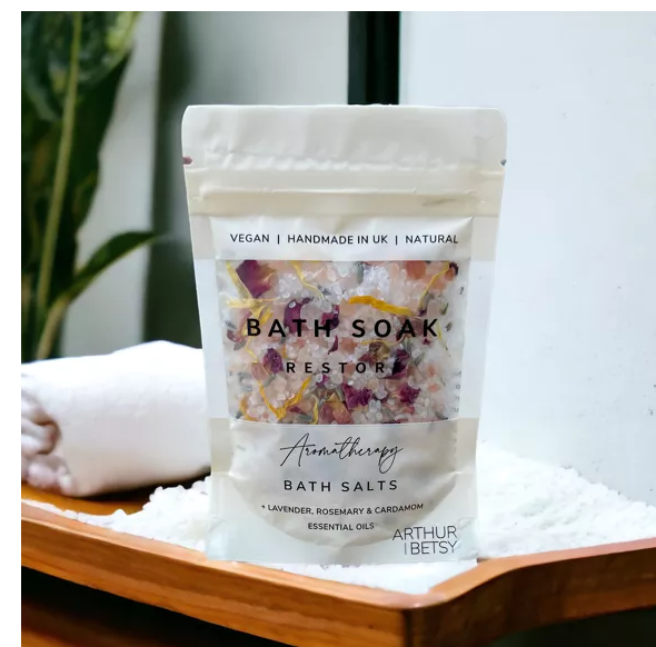 Bath Salts with Flowers and Essential Oils for Aromatherapy